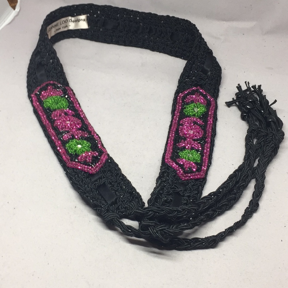 SALE! Beautiful vintage braided  beaded belt.